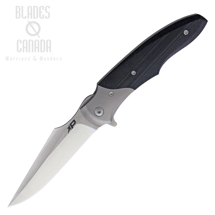 Patriot Bladewerx Mini Lincoln Flipper Folding Knife, S35VN Satin/SW, G10 Black, PB955B